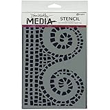 Ranger Dina Wakley Media Stencils, Mosaic Swirl, 6 by 9-Inch