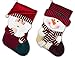 Elyhome Set of 2 Christmas Stockings 3D Stlye Handmade Plush 18 inches Santa Snowman