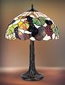 Large 23" Tiffany Designer Stained Glass Grapes Table Lamp Lampshade Lights