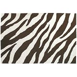123 Creations C728E.2x3 Zebra in Brown Hooked Rug - 100 Percent Wool