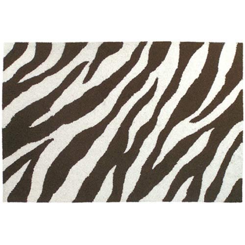 123 Creations C728E.2x3 Zebra in Brown Hooked Rug - 100 Percent Wool