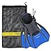 U.S. Divers US Divers Trek Travel Fin with Mesh Carrying Bag, Electric Blue, Medium