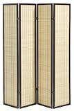 Clayton 4 - panel Bamboo Room Divider, FOUR-PANEL, CHERRY