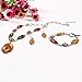 Amber Beaded Fine Multi-Colored Pendant Silver Necklace Earring Bracelet Set