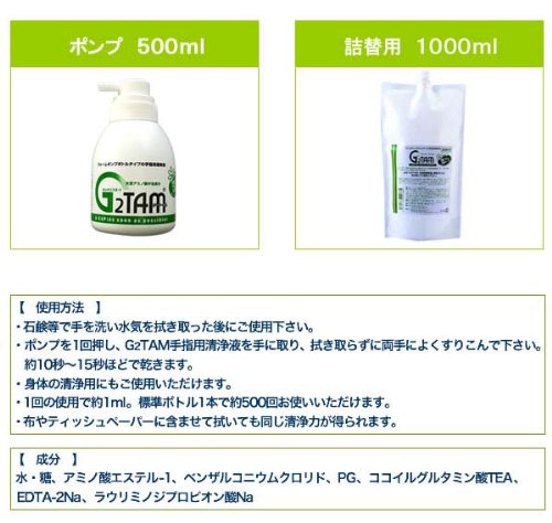 Cover image : G2TAM手指用清浄液ポンプ 500ml