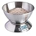 Camry High Accuracy Digital Kitchen Food Scale Mixing Bowl 2.15l Liquid Volume Room Temperature and Timer Backlight LCD Display, Stainless Steel