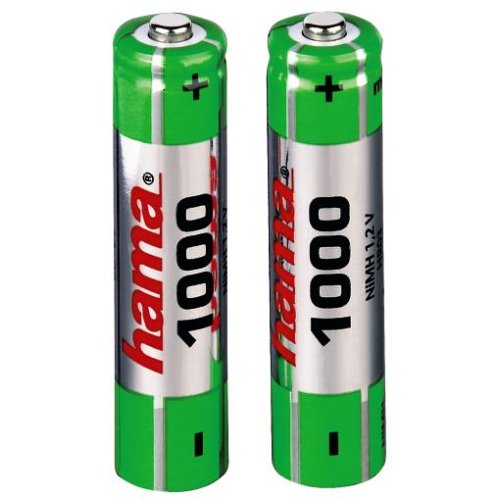 Hama - Energie Accus - Lot de 2 accus rechargeables - Format AAA Micro (LR03) - NiMh - 1000 mAh - 1.2V