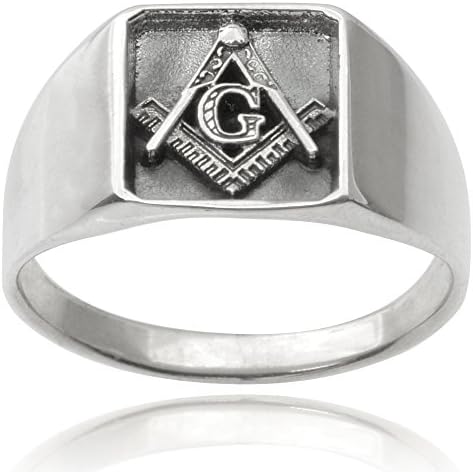 Mens 14k Goldplated Sterling Silver Masonic Ring