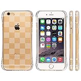 Highend berry amazon限定 iPhone 6 4.7インチ 落下防止 用 ストラップ ホール 保護キャップ 一体型 ソフト TPU ケース Arc チェッカード クリア