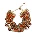 Glass Beads, Brass Chain, Clasp Amber Bracelet