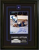 Darryl Sittler Autographed/Hand Signed 8x10 Etched Mat Maple Leafs Vert White Jersey