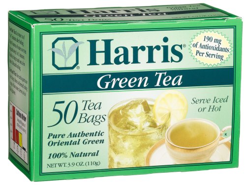 Harris® Green Tea Bags, 50 Tea Bags, 3.9-Ounce Boxes (Pack of 12) by Decaf Teas