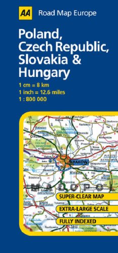 City Travel Guides Discounted  Books : Poland, Czech Republic, Slovakia and Hungary (AA Road Map Europe)