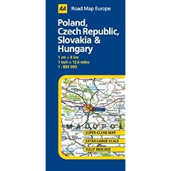 Poland, Czech Republic, Slovakia and Hungary (AA Road Map Europe Series)