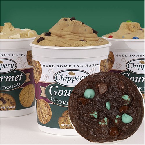 Chippery Gourmet Chocolate Mint Chip Cookie Dough - Two, 3 lb. Tubs by Chippery