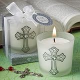 Classic cross design candle favors