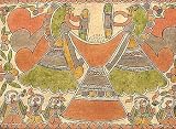 Indian Folk Paintings Madhubani Art Home Decor Organic Color Paper 11 x 15 inches