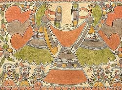 Indian Folk Paintings Madhubani Art Home Decor Organic Color Paper 11 x 15 inches