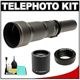 Rokinon 650-1300mm f/8-16 Telephoto Lens & 2x Teleconverter (= 650-2600mm) with Cleaning Kit for Olympus Pen E-P2, E-P3, E-PL2, E-PL3, E-PM1 & Panasonic Micro 4/3 Digital SLR Cameras