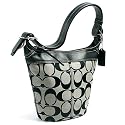 Coach Signature Large Duffle Shoulder Bag - 13358 (Black & White)