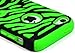 Bastex Heavy Duty Hybrid Case for iPhone 5c - Green Silicone / Black Zebra Print Stripes Hard Shell