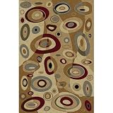 Universal Rugs 108722 Beige 6 Round Area Rug, 5-Feet 3-Inch Round