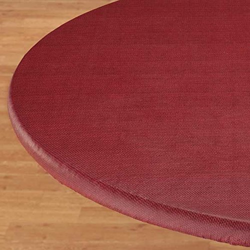 Basketweave Elastic Table Cover - Oblong in Burgundy