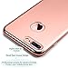 iPhone 7 Plus Case, COOLQO Ultra-Thin 3in1 Plastic Electroplated Hard Frame + Tempered Glass Screen Protector Slim fit Shockproof PC Matte Cover Case for iPhone 7 Plus 5.5 - Rose Gold