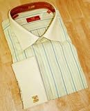 Steven Land Yellow/Blue Stripes 100% Cotton Shirt