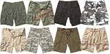 Military Camouflage/Solid Color Vintage Army Paratrooper Military Cargo Shorts
