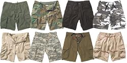 Military Camouflage/Solid Color Vintage Army Paratrooper Military Cargo Shorts