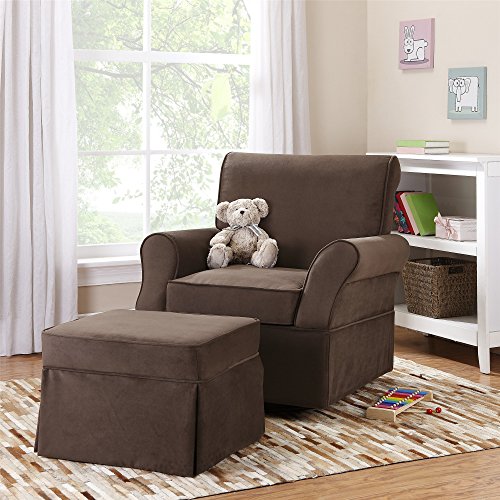 Dorel Asia Kelcie Swivel Glider and Ottoman, Comet Coffee Baby