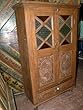 Antique India Teak Armoire Cabinet Chest Rare Patina Intricate Carved Detail 64x36"