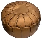 Faux Leather Copper Moroccan Bean Bag Footstool Pouffe
