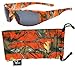 Hornz Orange Camouflage Polarized Sunglasses for Men Full Frame Wide Arms & Free Matching Microfiber Pouch – Orange Camo Frame - Smoke Lens