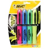 BIC Brite Liner Grip XL Highlighter - Assorted, Six - 4 Count Packs (24 Highlighters) (Pack of 2)