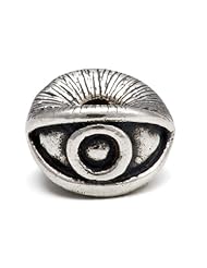 Melina World Jewellery - Protective Eye / Evil Eye (Round) / Protectores de los ojos / Mal de ojo (Redondear) - 3009 - Sterling Silver 925 - Handmade in Greece and Inspired By Olympic, Greek and Mediteranean History and Motives. Beads Fits Biagi. Chamilia, Pandora and Trollbeads Etc.