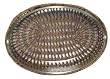 Glass Small Oval Casserole Dish With Woven Palm Leaf Basket 12.5" x 9" x 3"