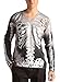 Ed Hardy Men's Metallic Skeleton Print V-Neck Sweater