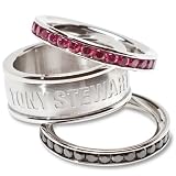 Tony Stewart #14 Logo Crystal Stacked Ring Set