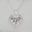 Necklace With 1.35ctw Precious Stones - Genuine Citrines and Garnets in 925 Sterling silver. Total item weight 10.5g Length 18in