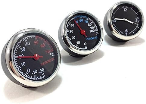 Temperature humidity clock triple meter set analog compact add-vehicle small dress-up custom parts