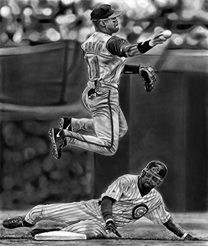 Turning 2 the Hall of Fame 20" X 24" Canvas Print By Dave Hobrecht Featuring Cincinnati Reds Barry Larkin