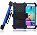 Galaxy S6 Edge Case, MeKo® Shockproof Rugged Hybrid Heavy Duty Full Protective Samsung Galaxy S6 Edge Case with Belt Clip Holster Kickstand (Blue)