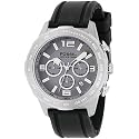 Fossil Men's Brushed Stainless Steel Chronograph Black Rubber Strap Watch #CH2531