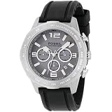 512TNLgenyL. SL160  Fossil Mens Brushed Black IonPlated Chronograph Orange Rubber