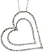 14k White Gold 18 in. Chain & 1 1/8 in. (29mm) tall Double Heart Pendant, w/ 0.50 Carat Brilliant Cut Diamonds