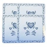 Corelle Coordinates Blue Hearts Economy Gas Burner Covers, Set of 4