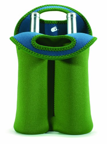 Built Neoprene 2-Bottle Wine Tote, Moss Green