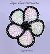 Sequin Flower Pin / Hair Tie ~ Edged White